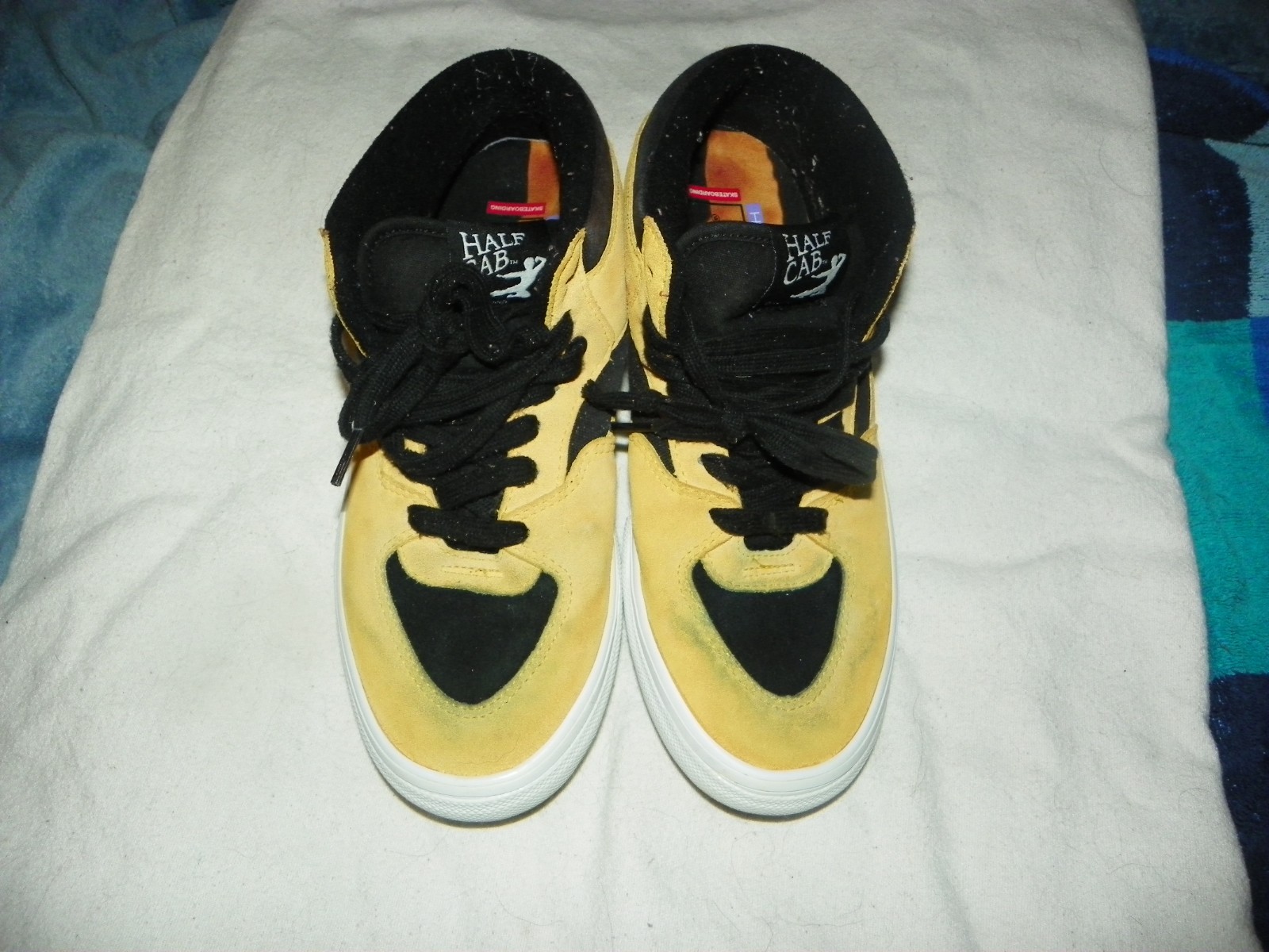 VANS HALF CAB SKATE SHOES YELLOW MENS SIZE 9 1992