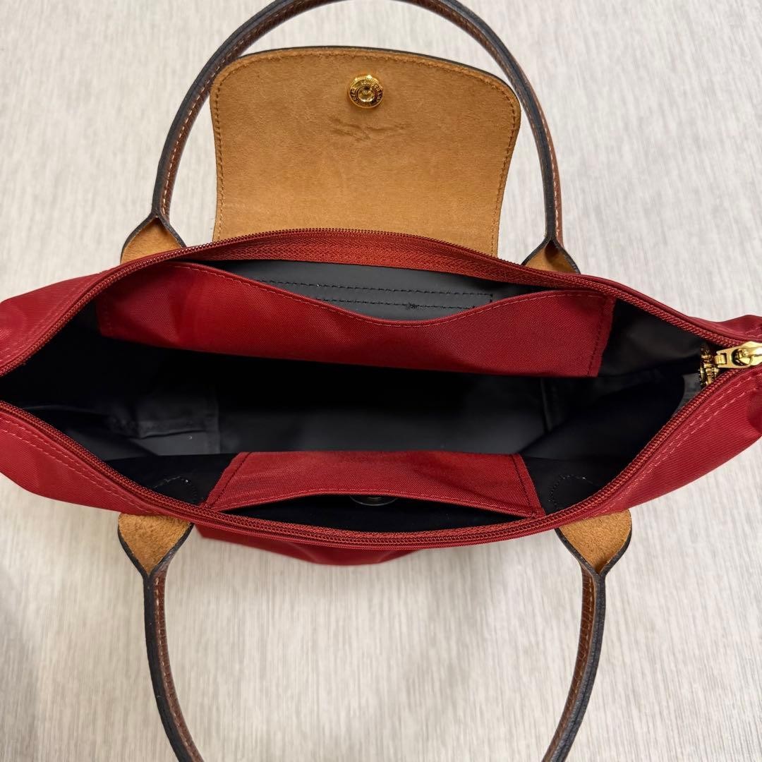 Good Condition Longchamp Le Pliage Red Tote Bag