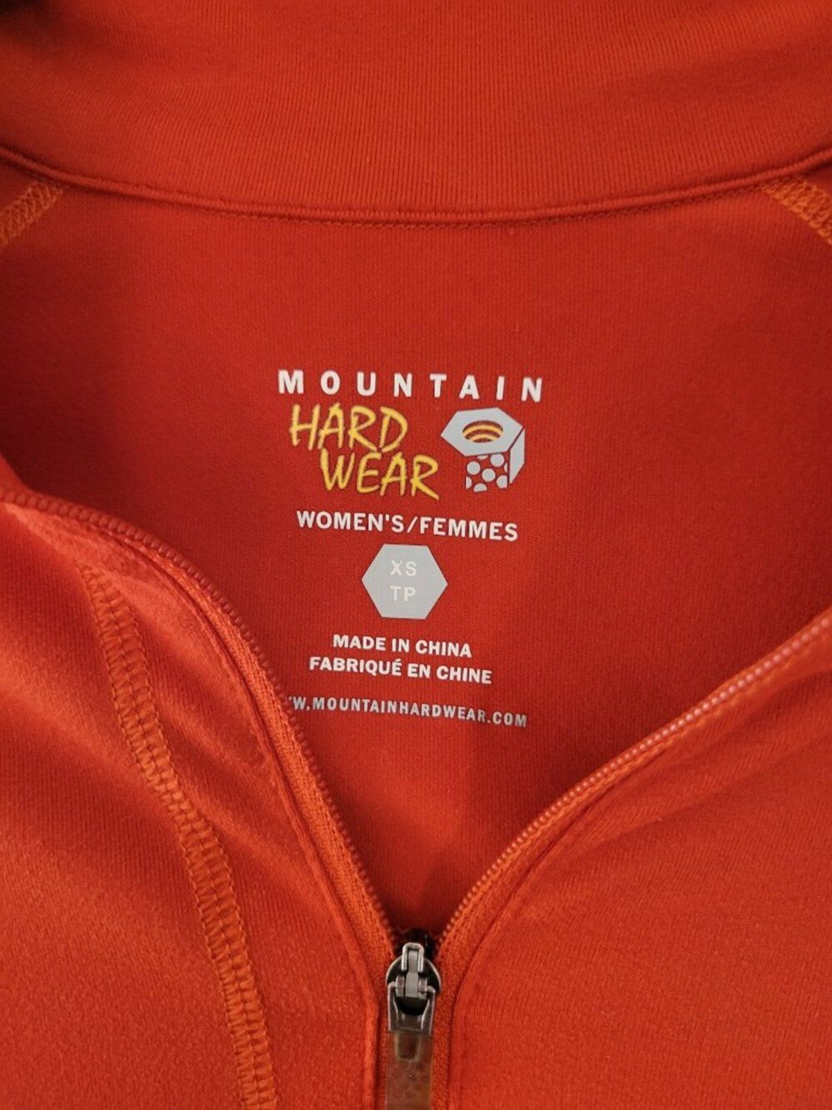 Mountain Hardwear Butterlicious Hooded Quarter Zip Pullover Women XS Orange