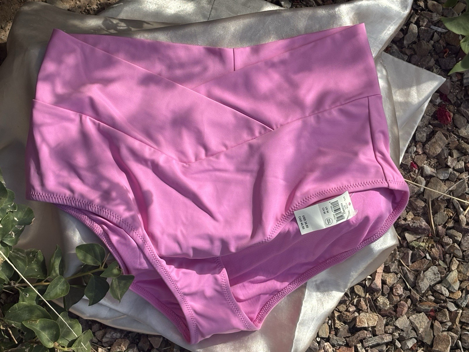 Aerie American Eagle Bright Pink High Waisted Swim Bottoms SIZE Medium