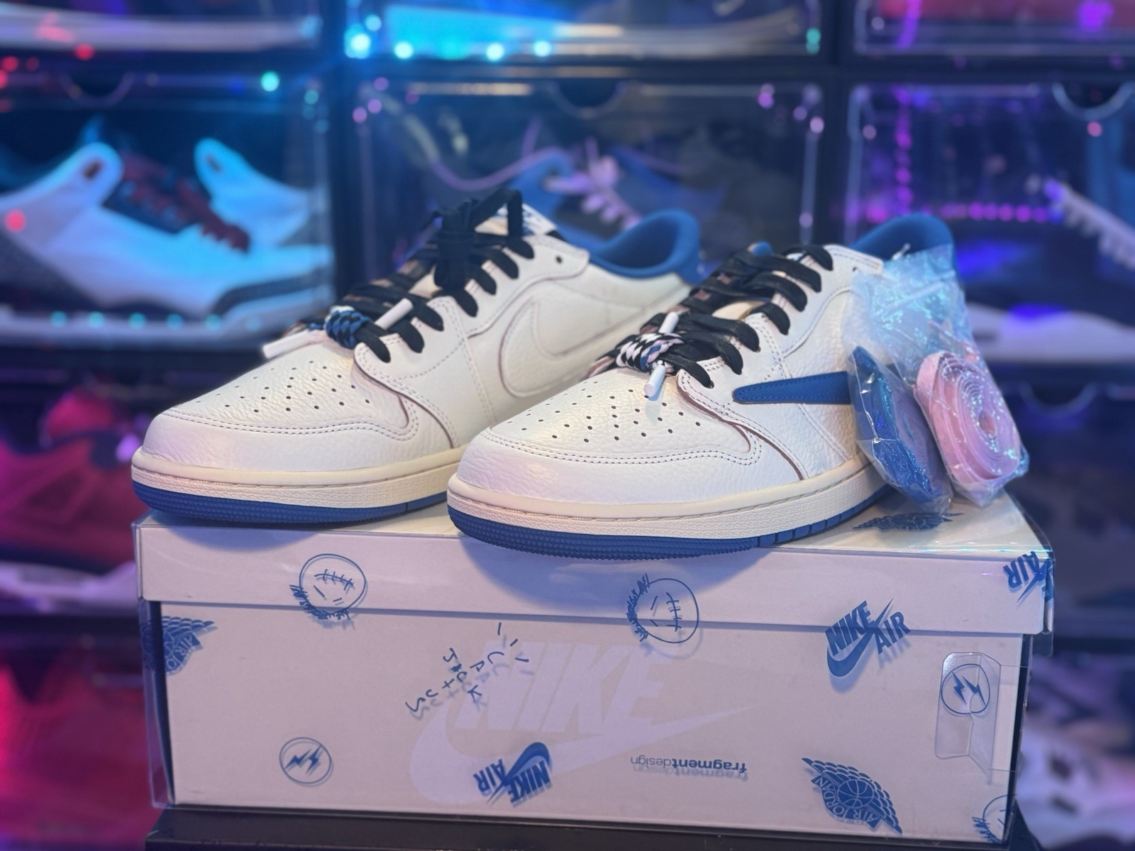 Size 12- Fragment Design x Travis Scott x Air Jordan 1 Retro OG SP Low Sail