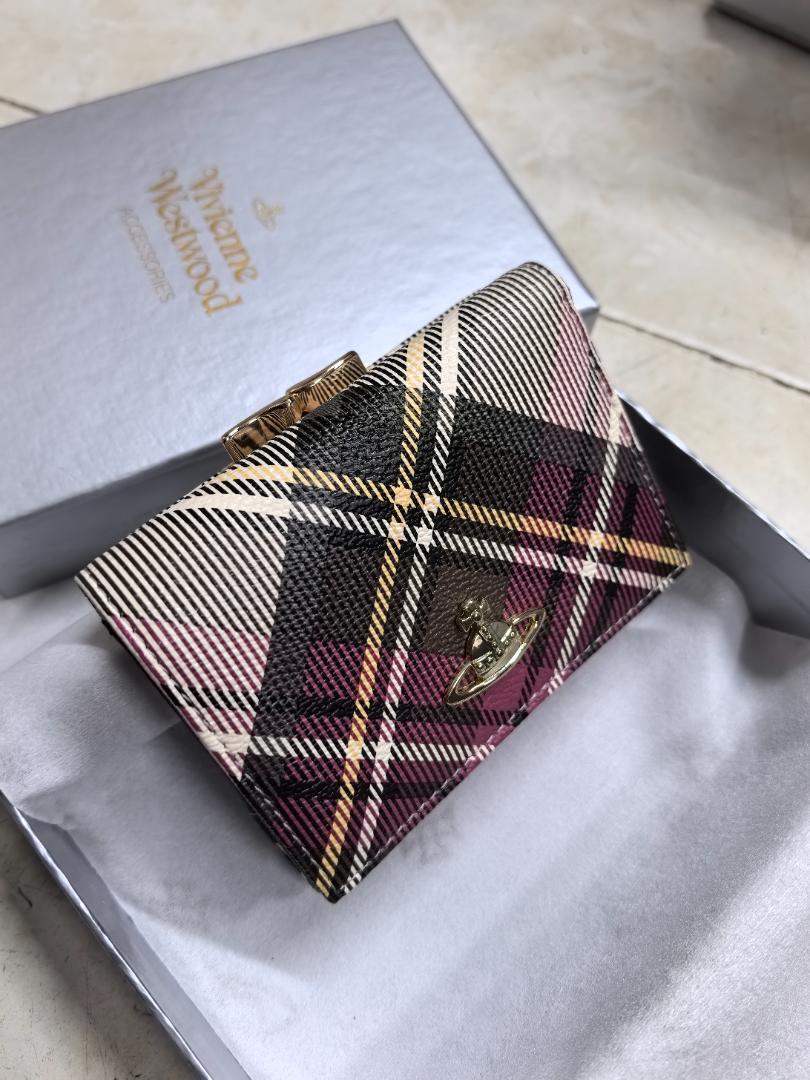 Vivienne Westwood Gamaguchi Trifold Wallet checked pattern 11cm × 9cm × 3cm