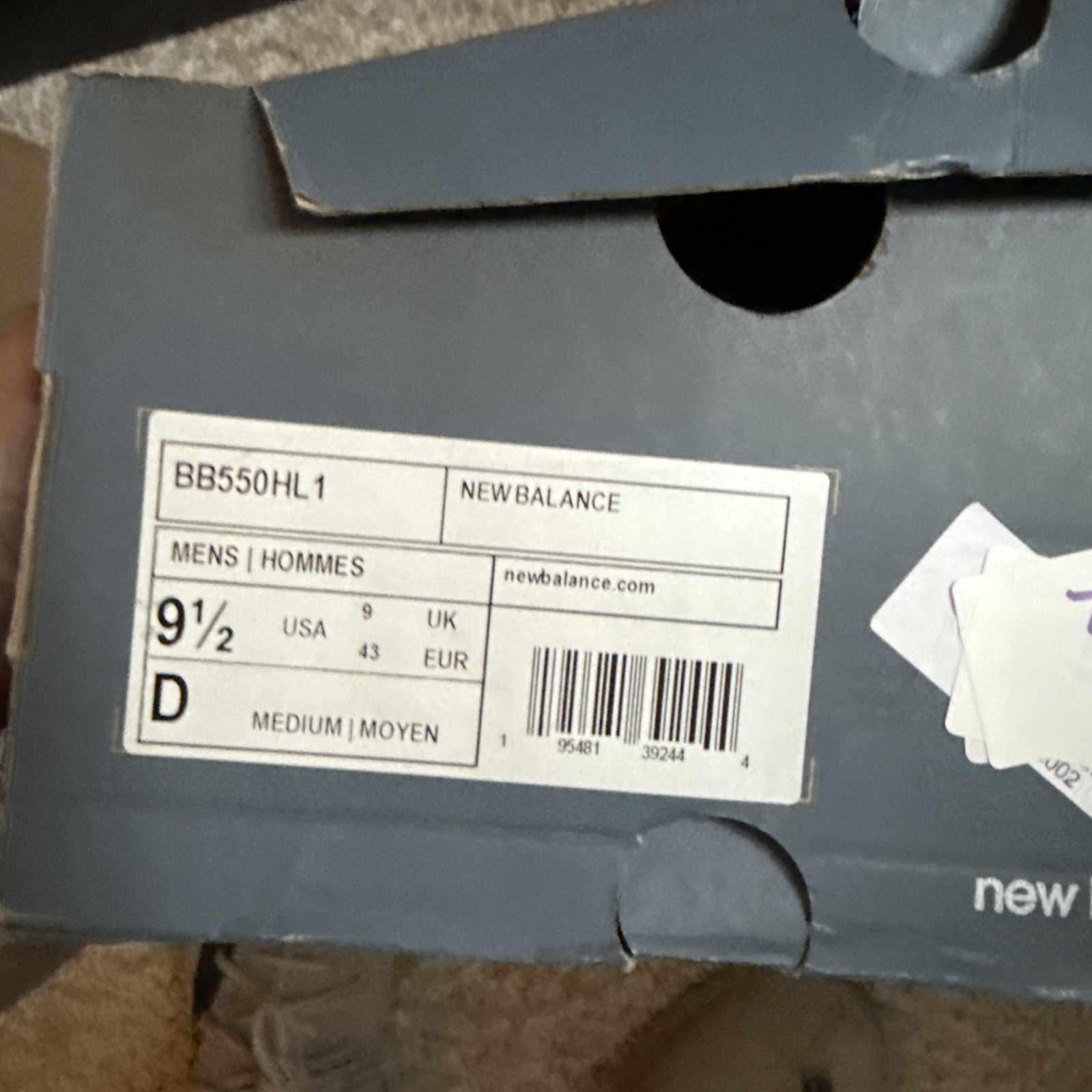 New Balance 550 UNC White University Blue BB550HL1 Size 11 Men’s New Damaged Box
