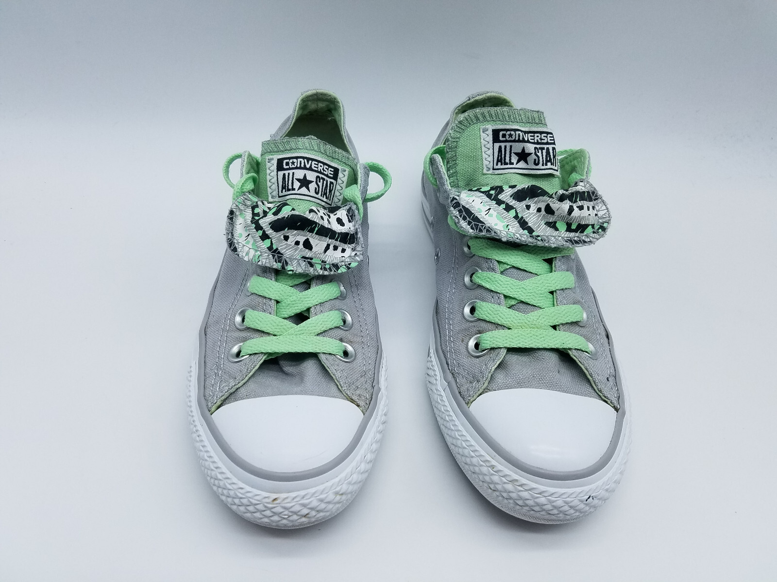Converse All Star Double Tongue Women’s Sneakers Size 7 Gray Mint Green