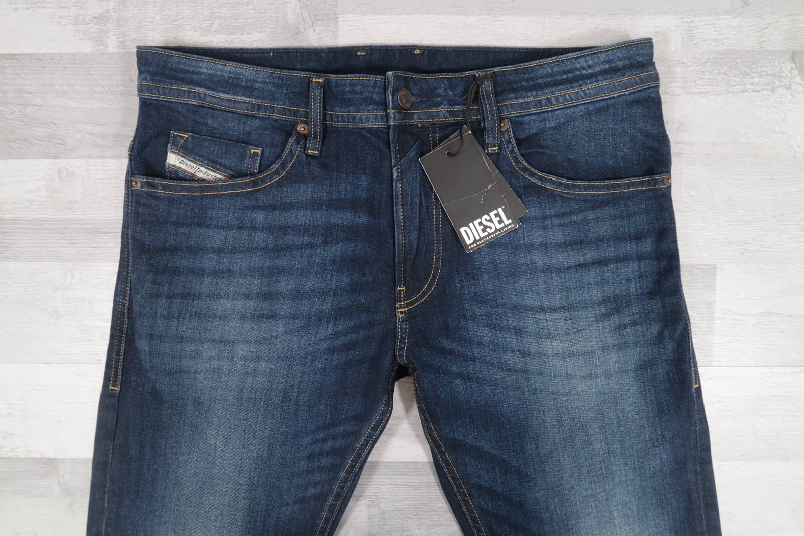 Mens Diesel Thommer-R Stretch Slim Skinny Blue Jeans W33 L31 Wash RB065