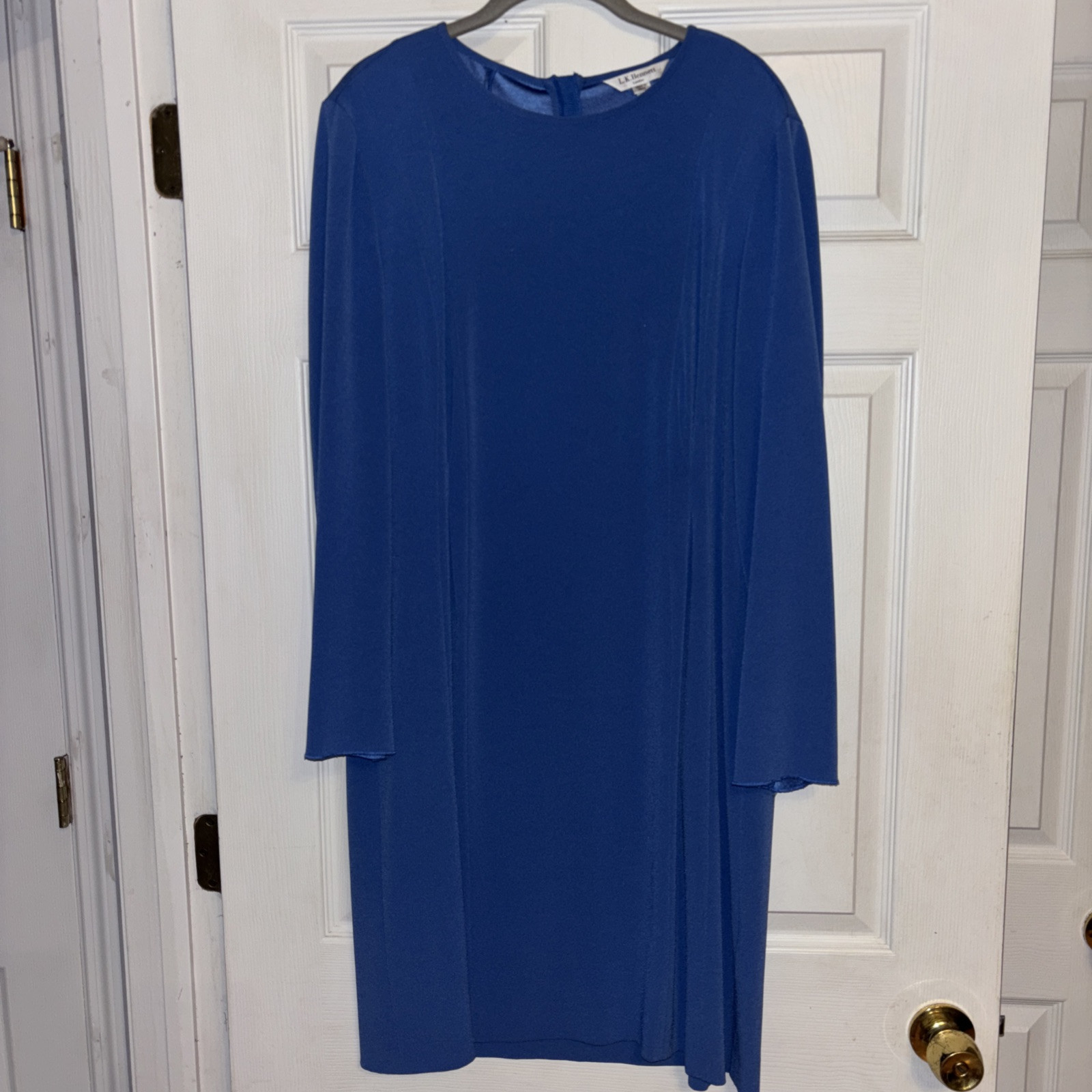 LK Bennett London Dr Jessica Dress US Sz 14 Pale Blue Classic Seamed Sheath READ