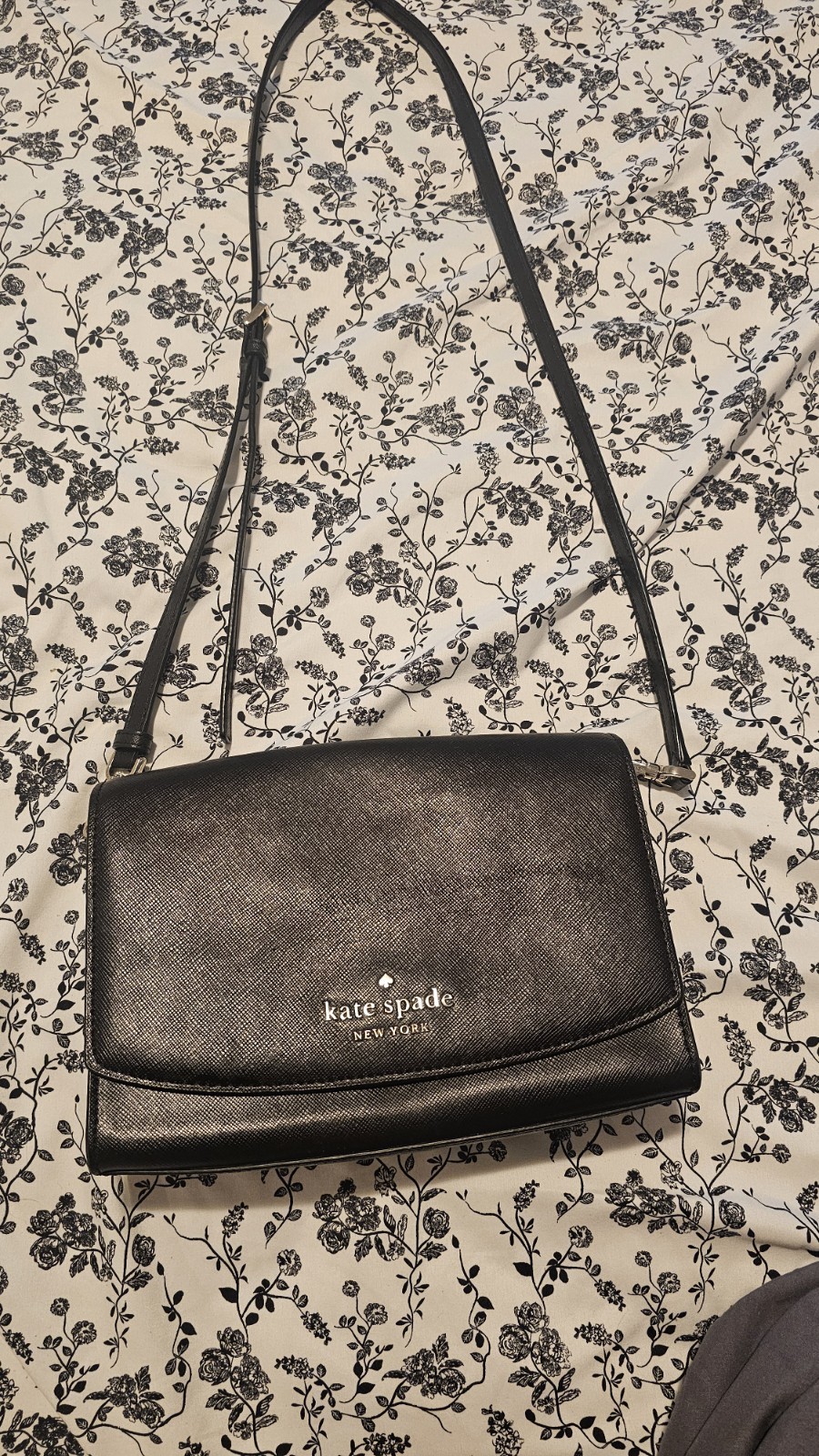 Kate Spade New York Black Saffiano Leather Crossbody Bag