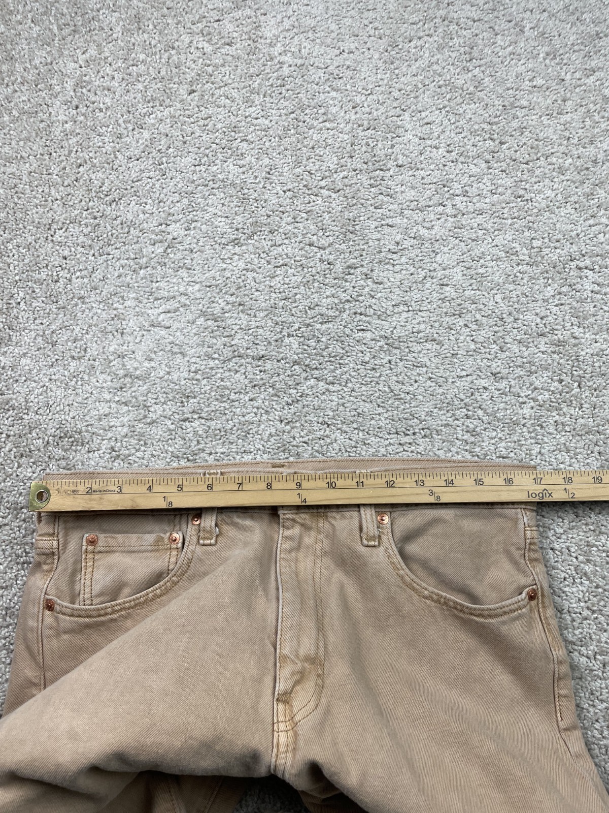 Levis Premium Lot 568 Stay Loose Jeans Mens 32×34 Fits 33×32 Brown Baggy Grunge