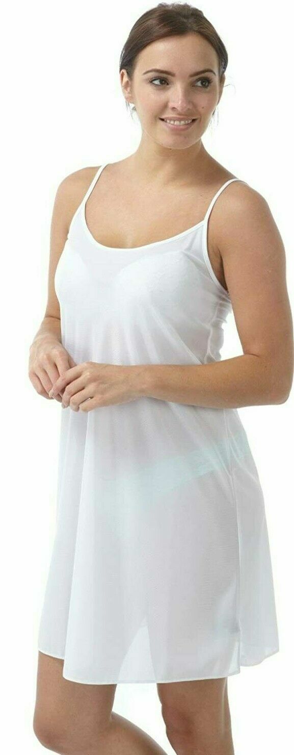 White cream smooth silky satin feel nightie full slip nightie nightdress