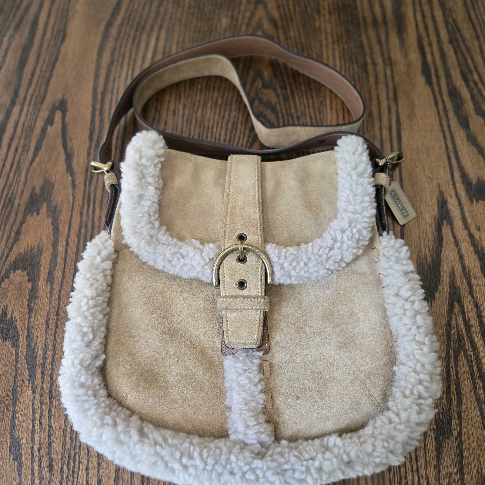 Vintage COACH Shearling Shoulder/crossbow Bag