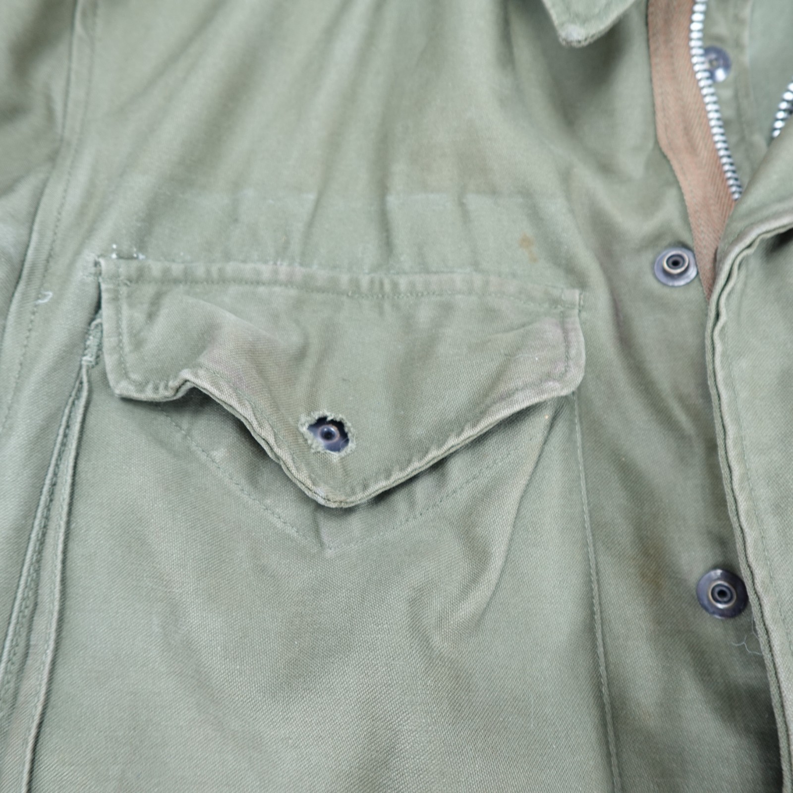 US Army Field Jacket Mens Small OG-107 M-1951 Cotton Korean War 1950s Vintage