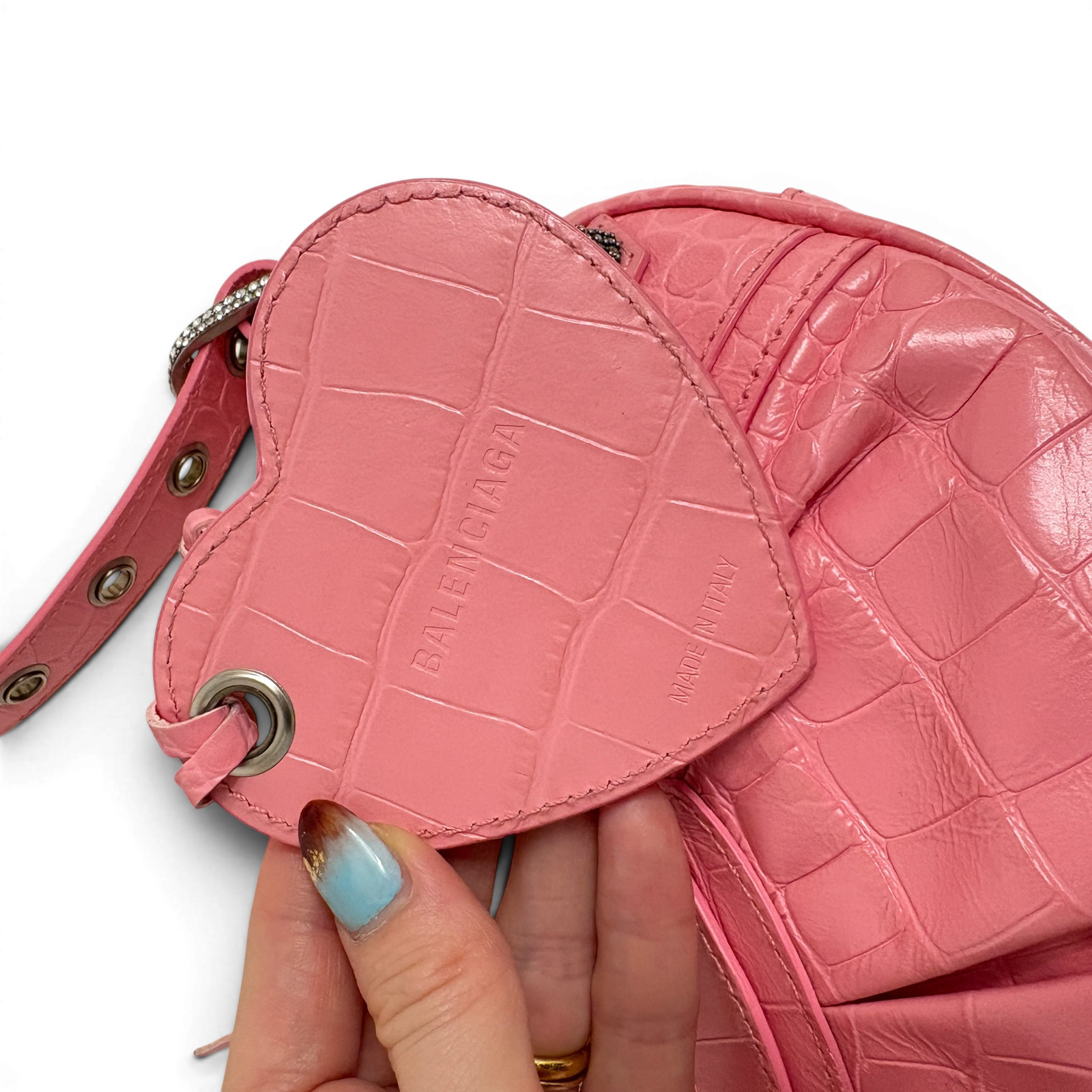 BALENCIAGA Le Cagole Shoulder Bag XS Linestone Pink