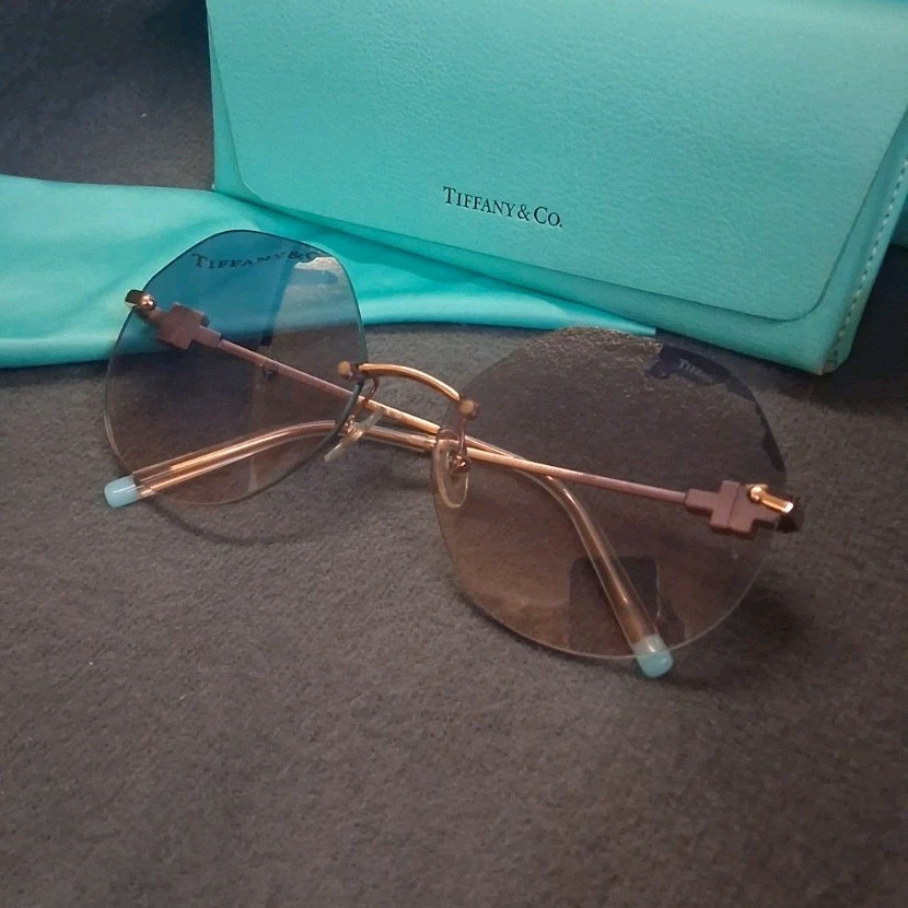 Tiffany & Co TF 3077 6160/16 Rimless Gold Geometric Brown Gradient UV400