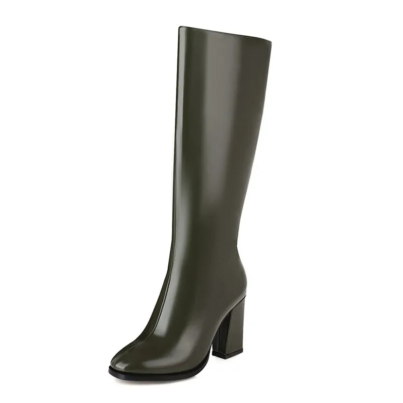 New For Girl Women’s Elegant Knee High Boots High Boots Zipper Heeled Long Shoes