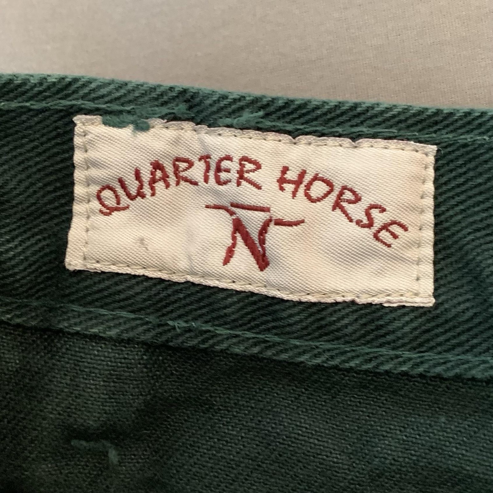 Vintage Quarter Horse Bar None Riding Jeans Juniors 13-14 (26×35) Green Bareback