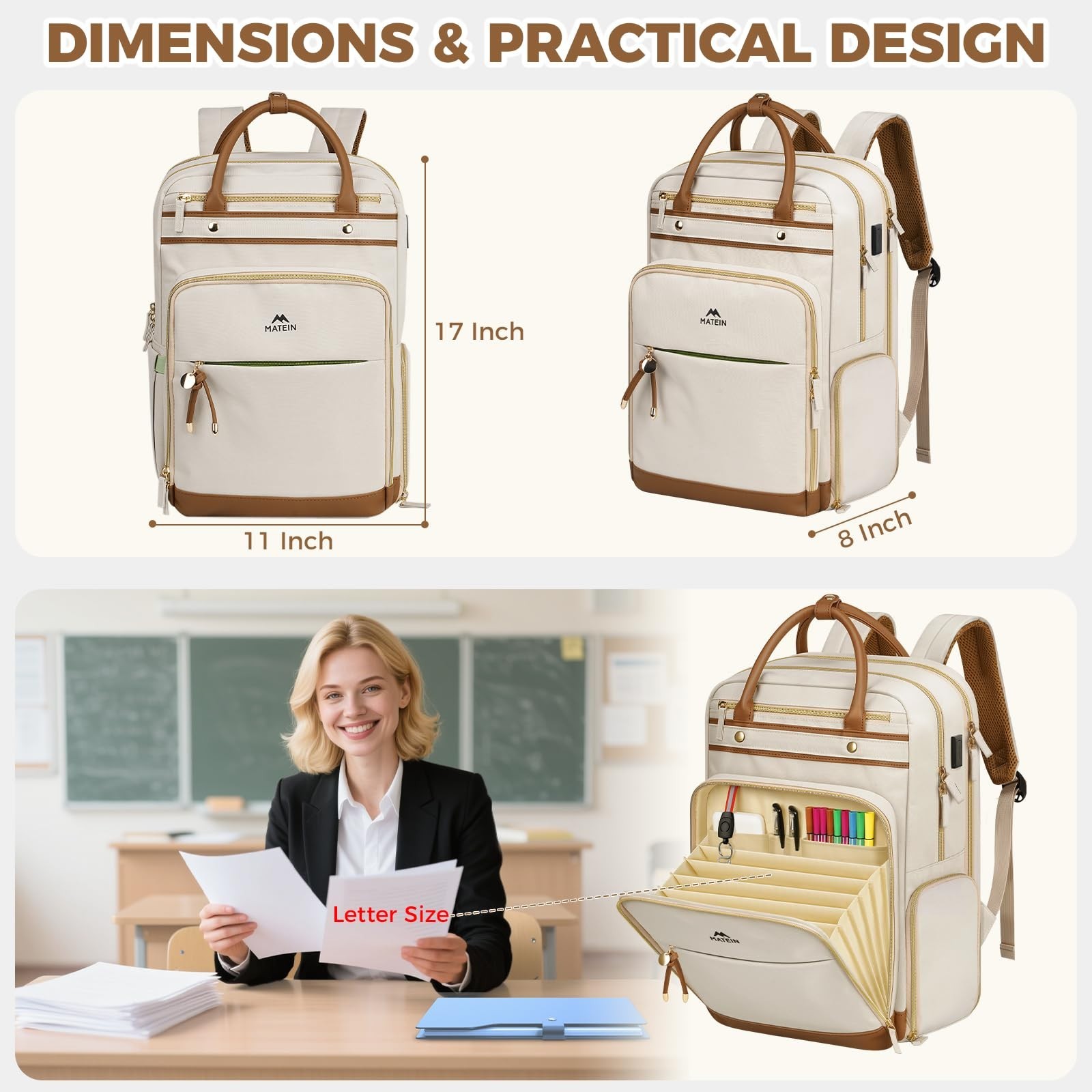 Spacious 15.6″ Laptop Backpack with Lunch Compartment, Organized Pockets, Ideal