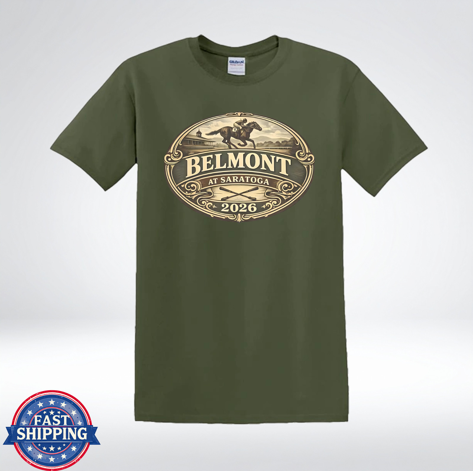 Horse Racing Event Saratoga 2026 Retro Style T-Shirt