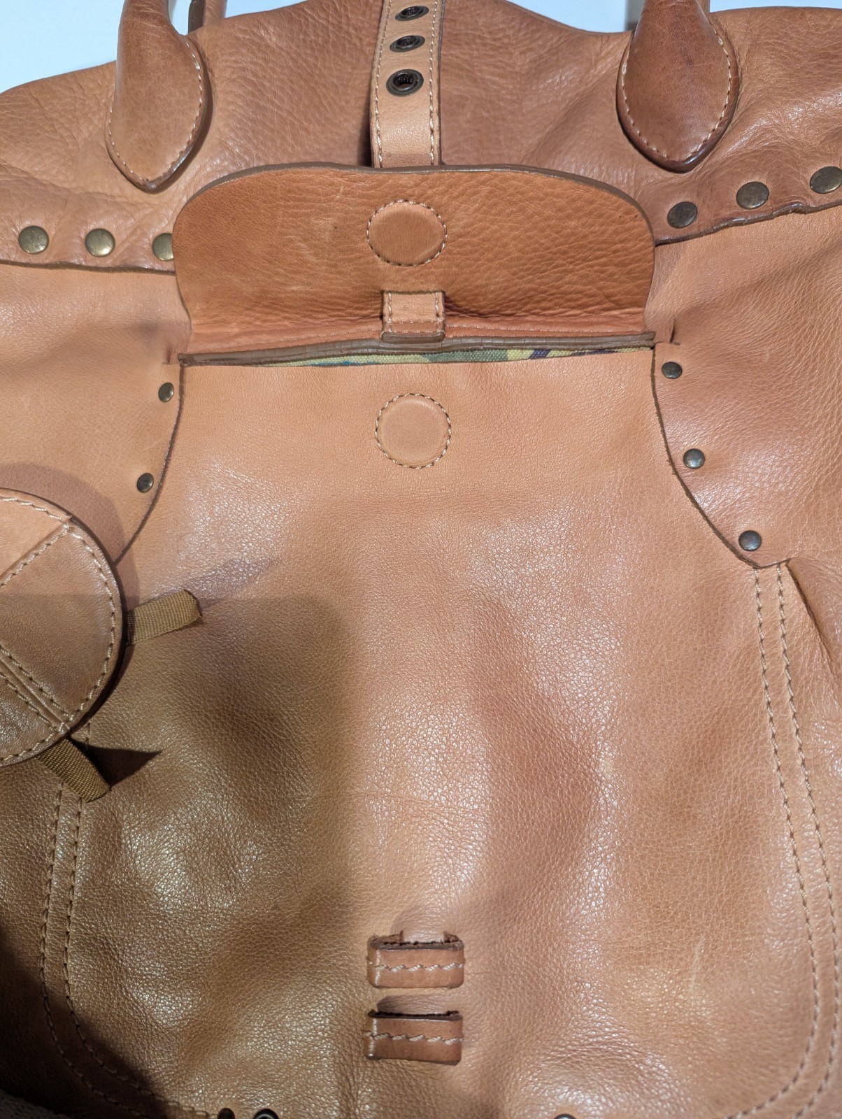 Paul Maret Editions Lt Tan Leather Saddlebag Shoulder Bag