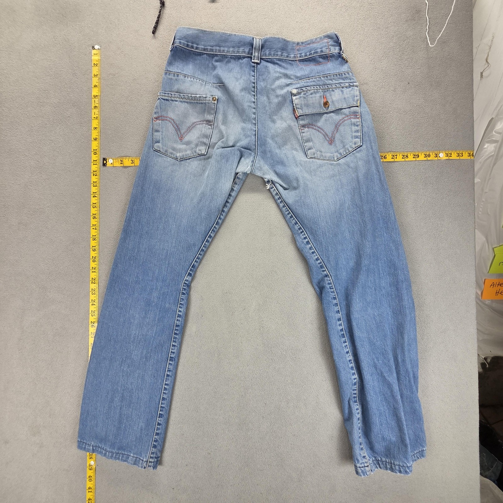 Vintage Levis Engineered Jeans Mens Blue Twisted Flap Pocket Fits 28×30