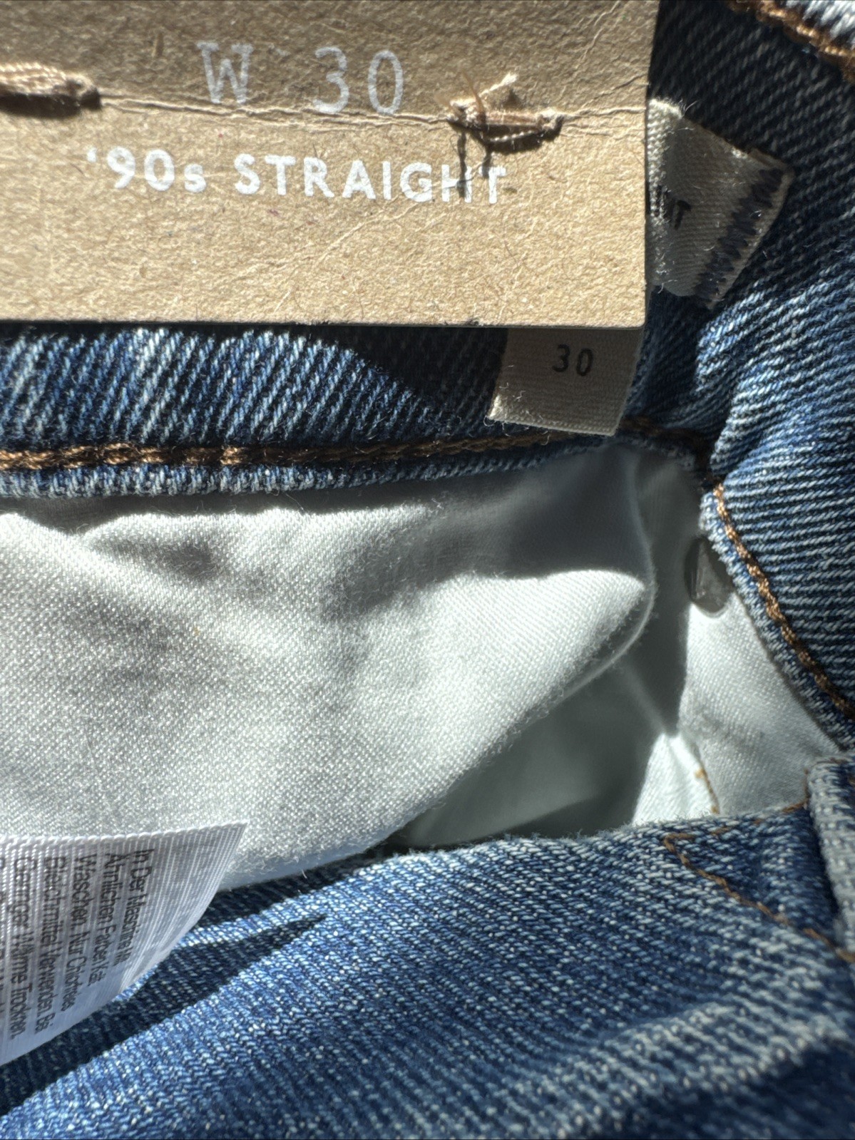 MADEWELL The ’90s Straight Jeans Light Wash Denim Fair Trade Certified Size 30