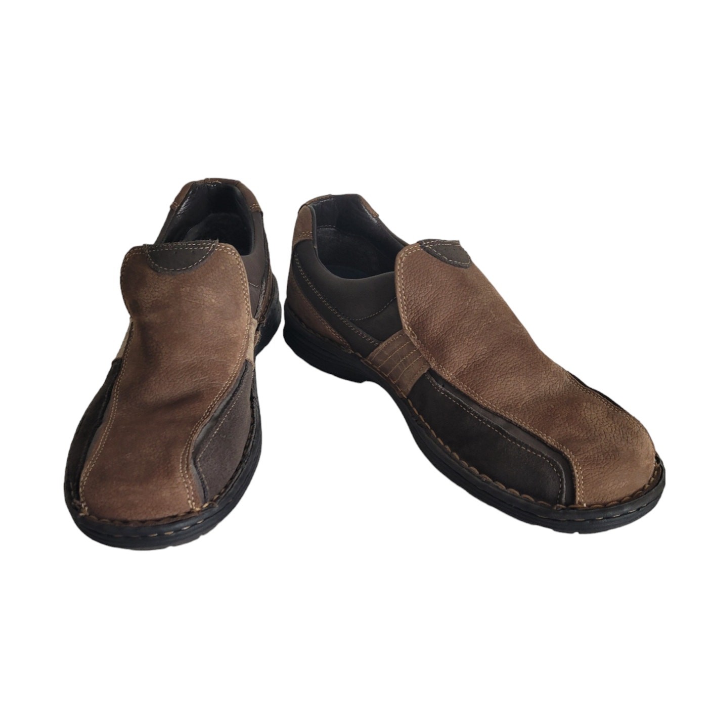 Men’s Dr. Scholl’s Brown Slip On Leather and Suede Loafer Shoes, Sz. 12