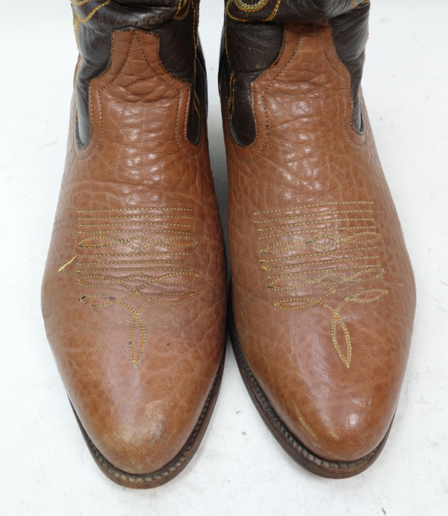 Sheplers Boots Mens Size 10 D Brown Bullhide Leather Western Cowboy