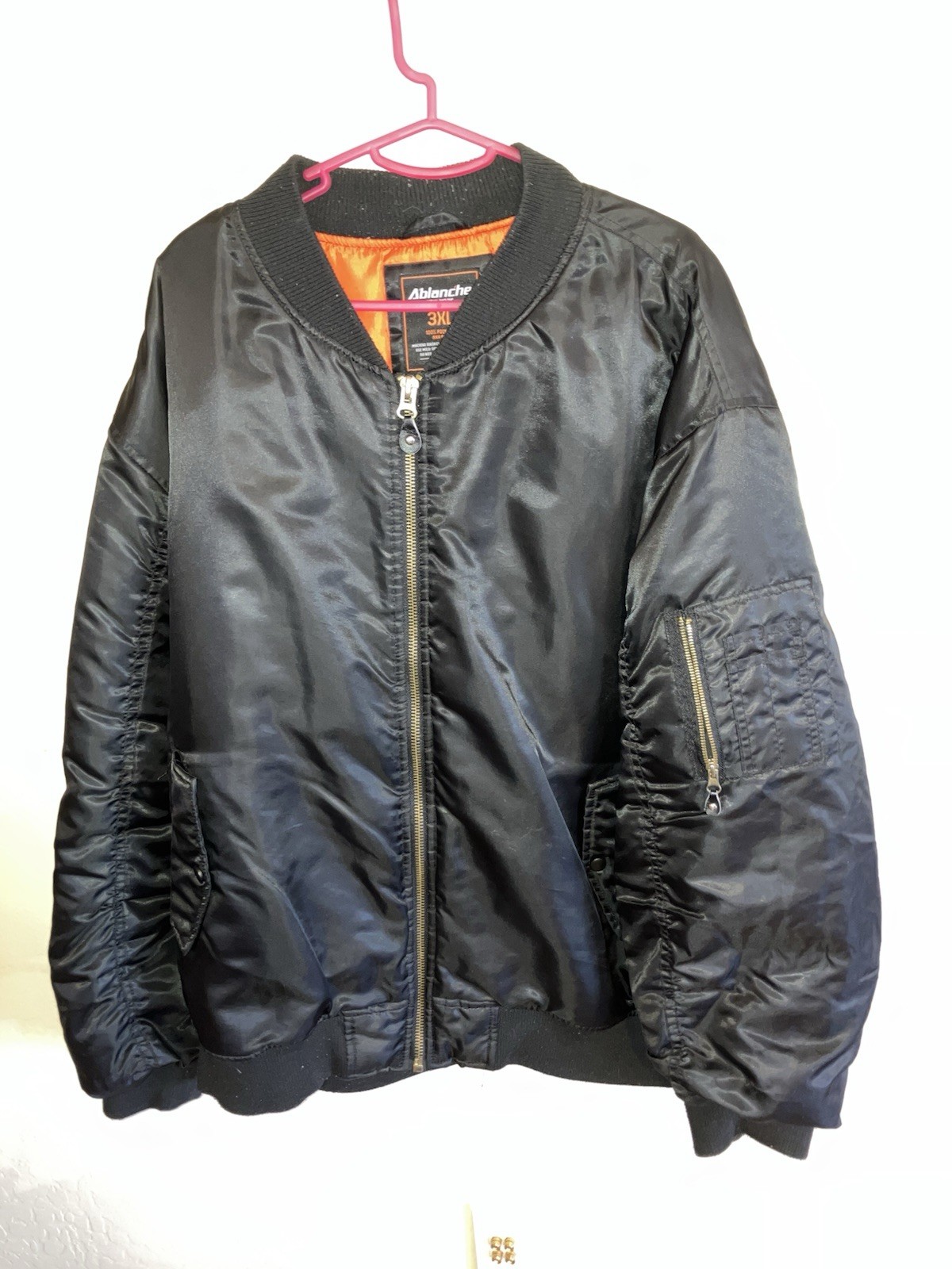 ABlanche Men’s Black Zipper Jacket Lined 3Xl Excellent Condition