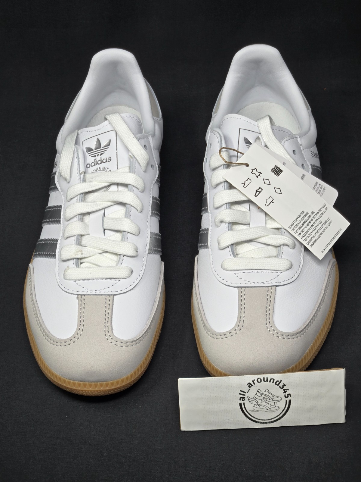 Adidas Samba OG Women Multiple Sizes White Silver Grey Gum Shoes JI2725 NBY