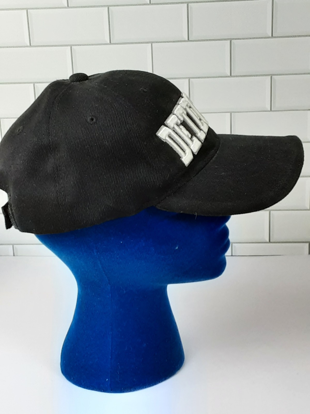 No Brand Baseball Cap Black Detective In White Embroidery Hook And Loop
