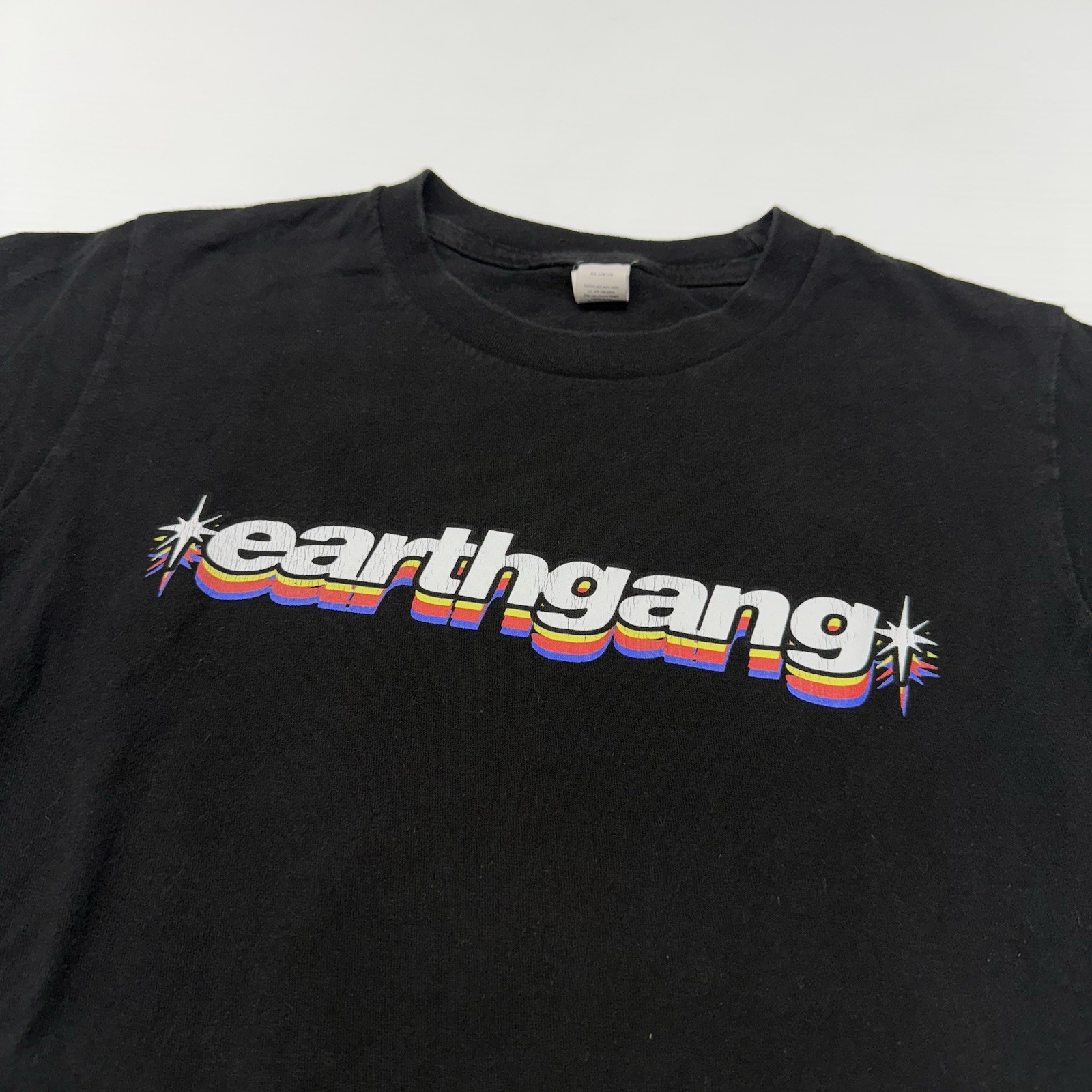 Earthgang Globe Manhead Graphic Logo Mens Shirt S Black Tultex Band Tee Merch