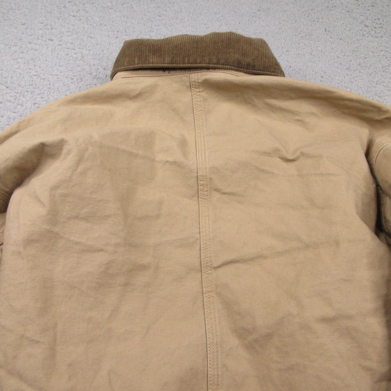 Uniqlo Crop Jacket Womens Large Beige Canvas Corduroy Collar Full Zip