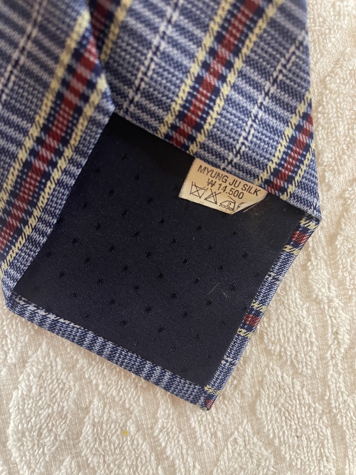 ARMANDO CARUSO BLUE-MULTI-COLOR SHADES OF BLUE MEN’S TIE CRISSCROSSING STRIPE