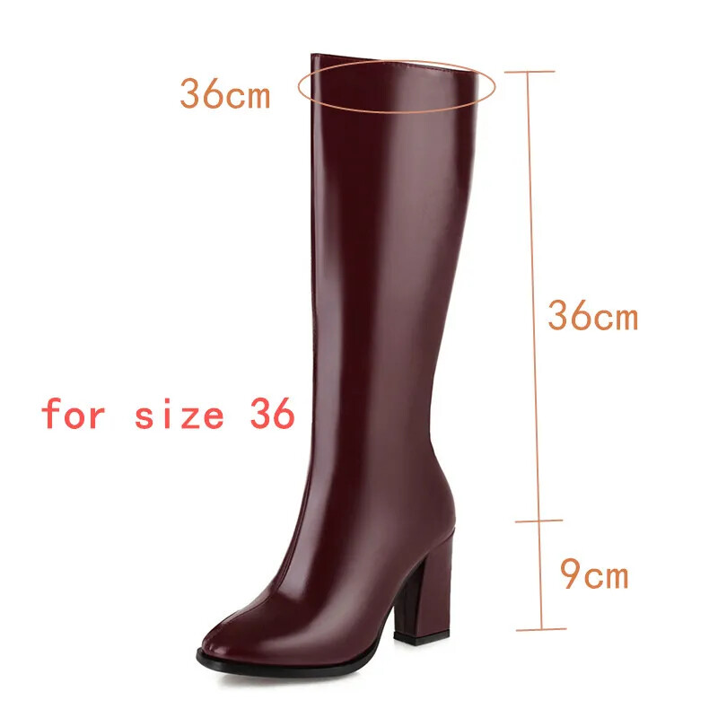New For Girl Women’s Elegant Knee High Boots High Boots Zipper Heeled Long Shoes