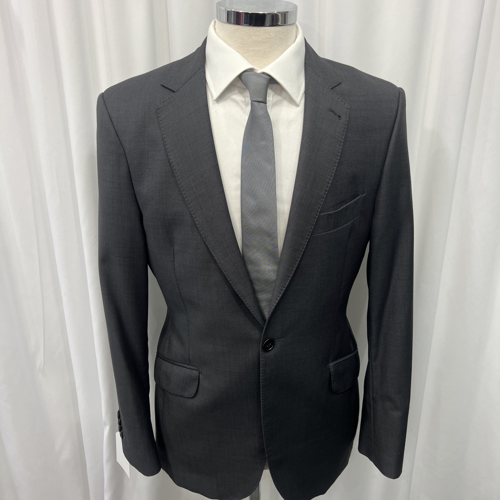 Mark Stephen London Men’s Italian Fabric Wool Suit – Slim Fit – C40L W36 L32