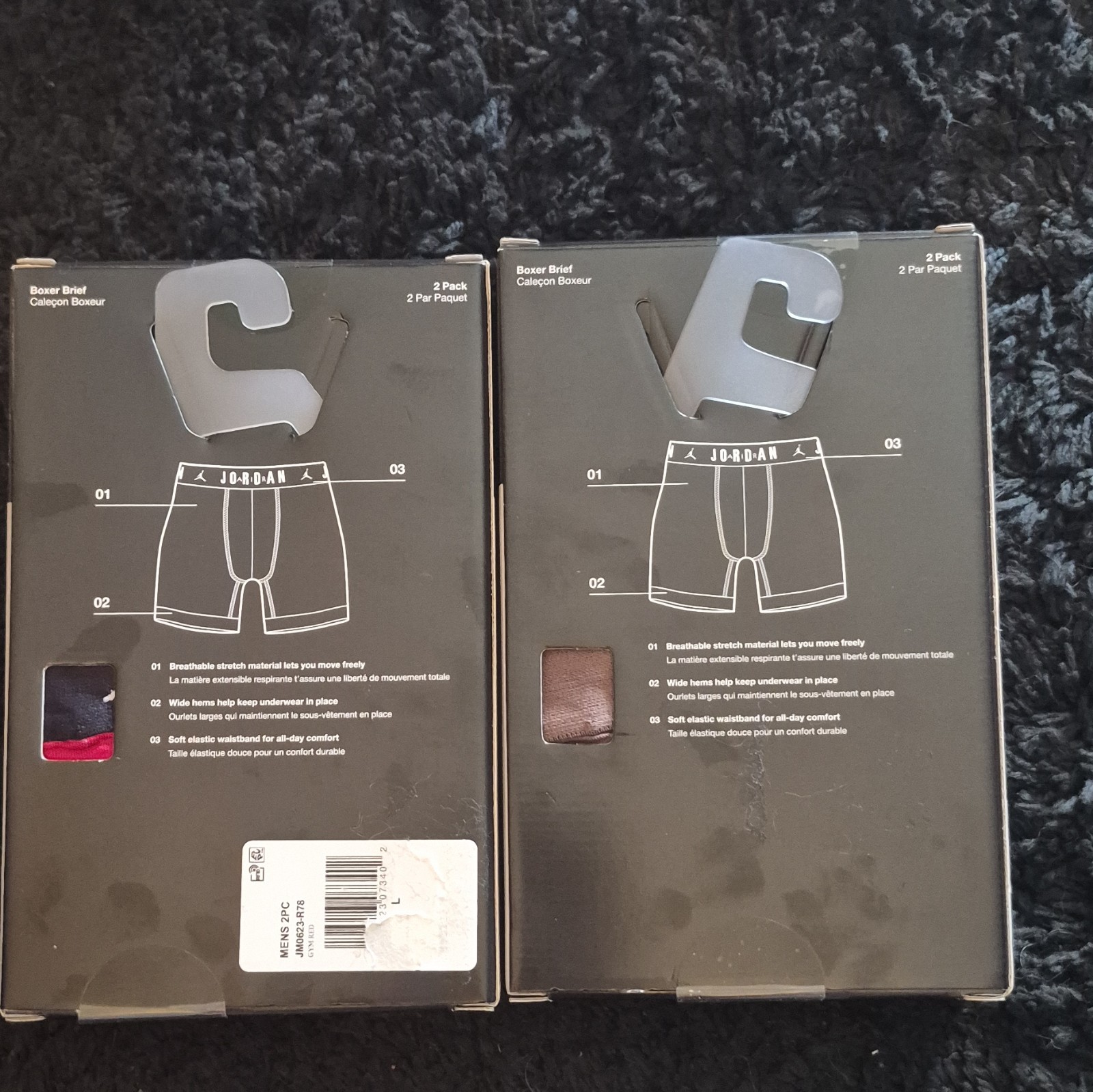 Jordan Men’s Flight Cotton Stretch Boxer Briefs in a 2-pack (L) 2pk New in. Box