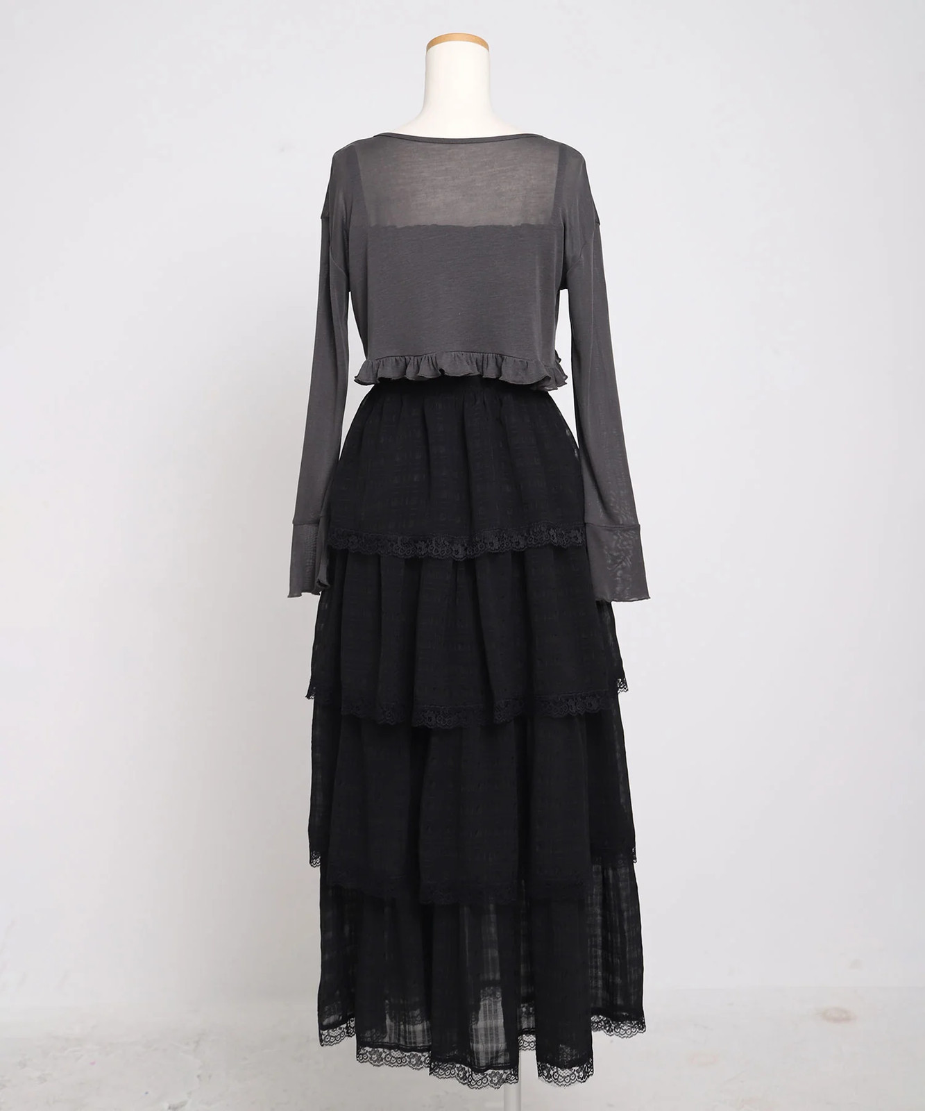 5 Way sheer bolero set tiered long cami dress Jirai New