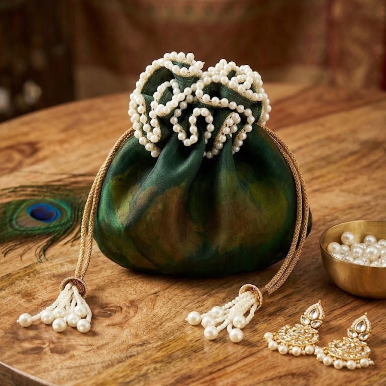 Indian Dry Fruit Gifting Organza Potli Bag for Women, Haldi Wedding Ceremony