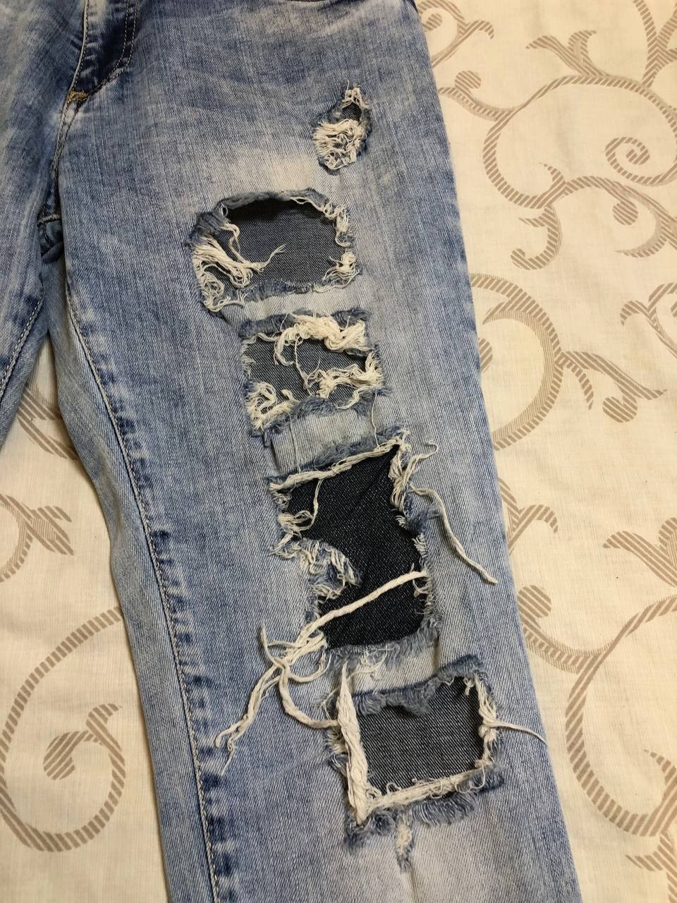 Philipp Plein Jeans 27 Straight Cut Distressed Ripped