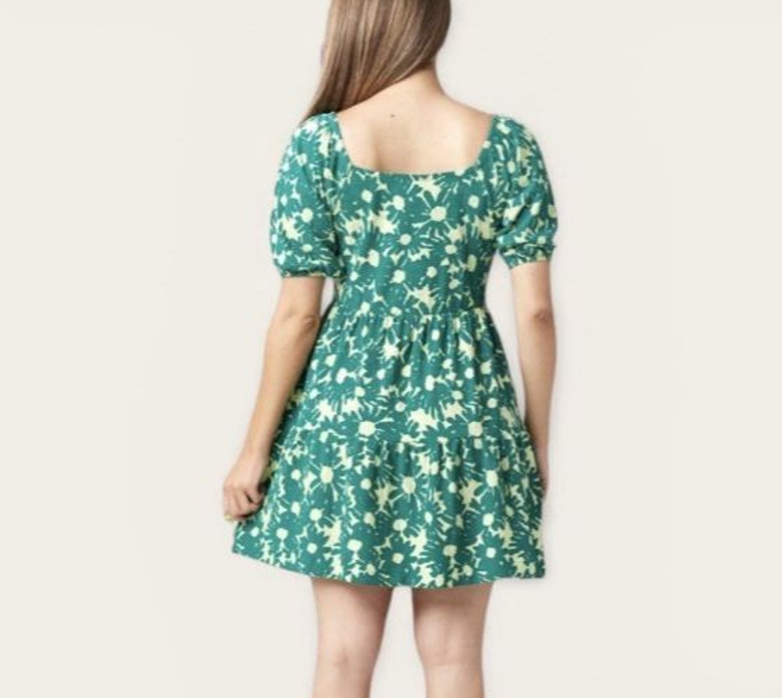 Known Supply Bowen Dress Sz S Organic Cotton Stretch Floral Boho Pockets Soft