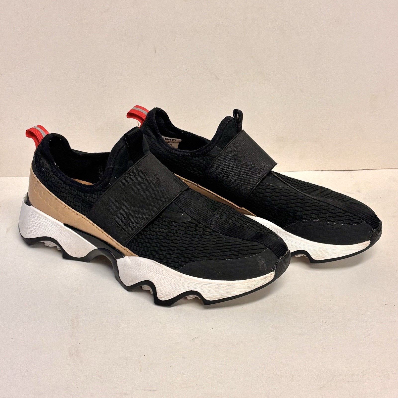 Sorel Kinetic Impact II Strap Sneakers Women’s 10 Black Mesh And Leather