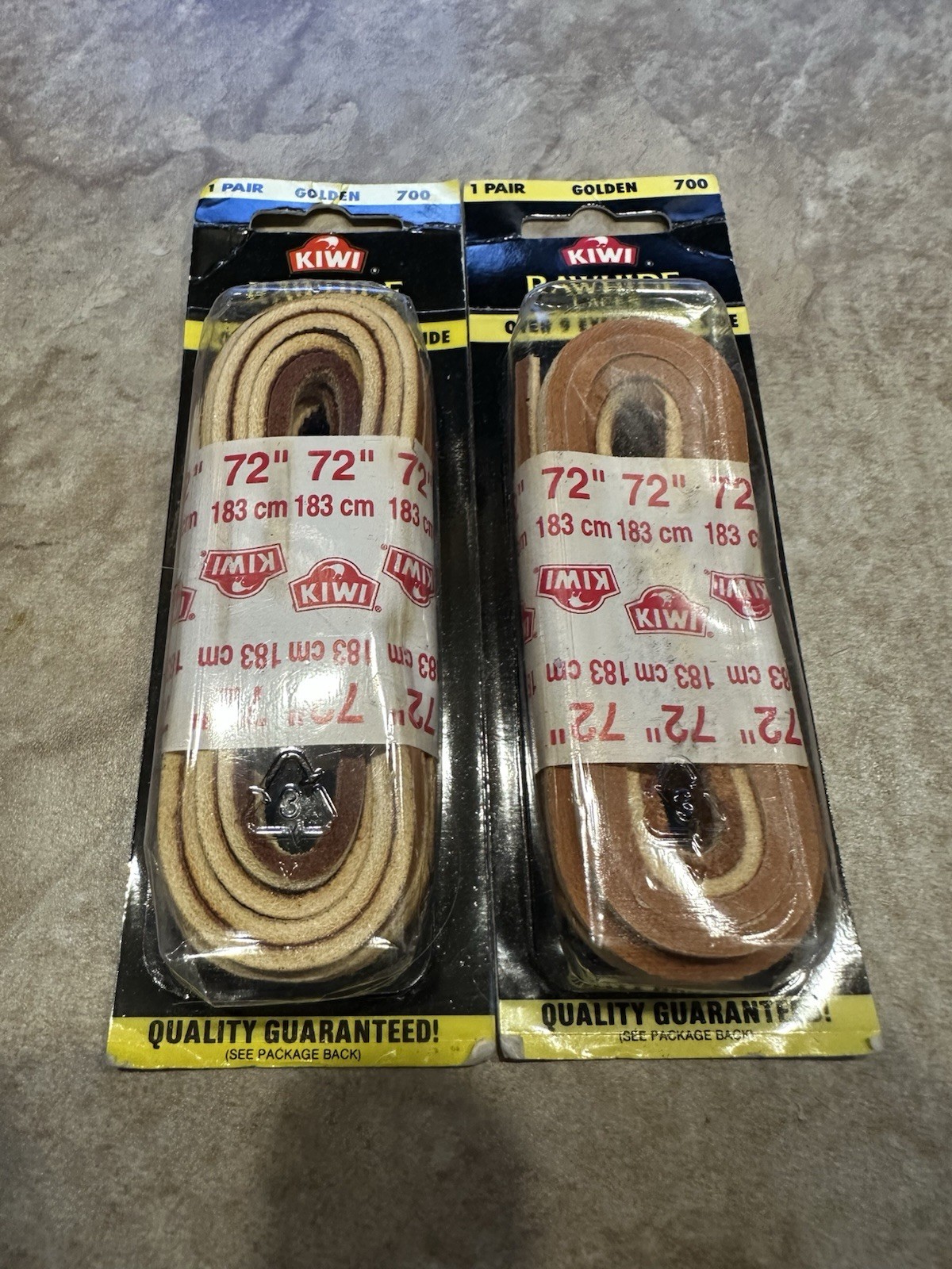 2 Pair KIWI Outdoor Leather Laces 72″ Golden 700 ~ Free Shipping