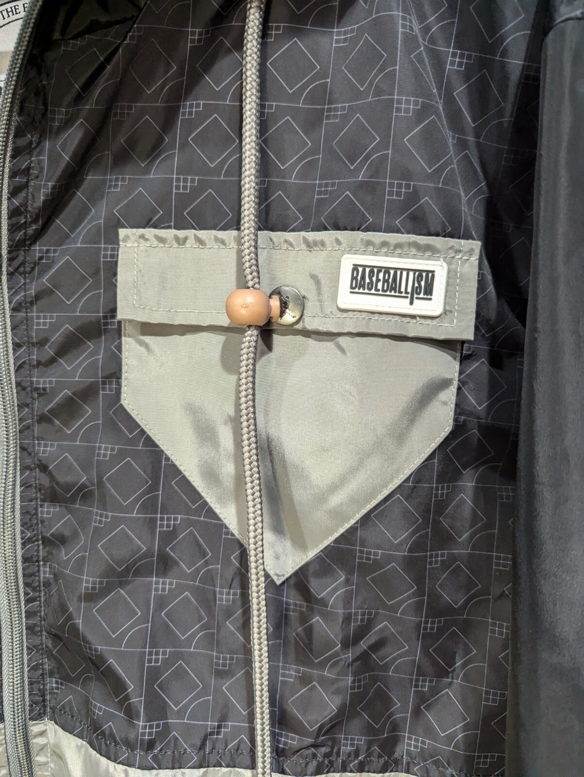 Baseballism WINFIELD Windbreaker Rain Jacket Mens XXXL 3XL Cool Scorebook Hooded