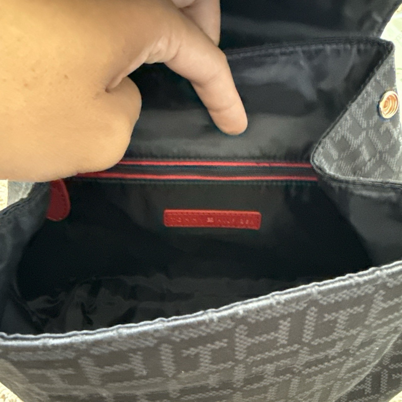 Tommy Hilfiger Joy II Flap Backpack – Black Tonal Monogram Jacquard NWOT