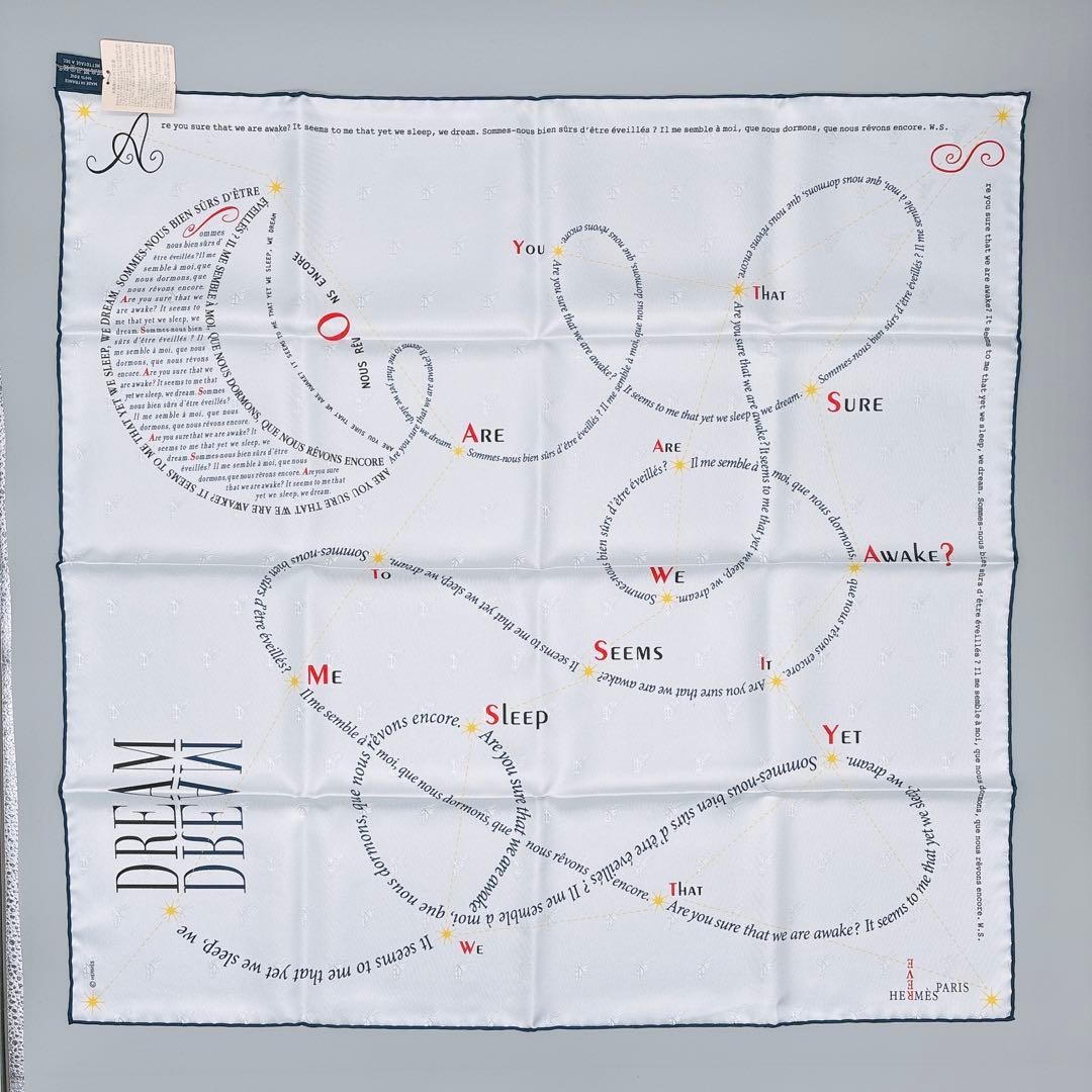 Hermes Tag Chasing Dreams Carré75 Jacquard White