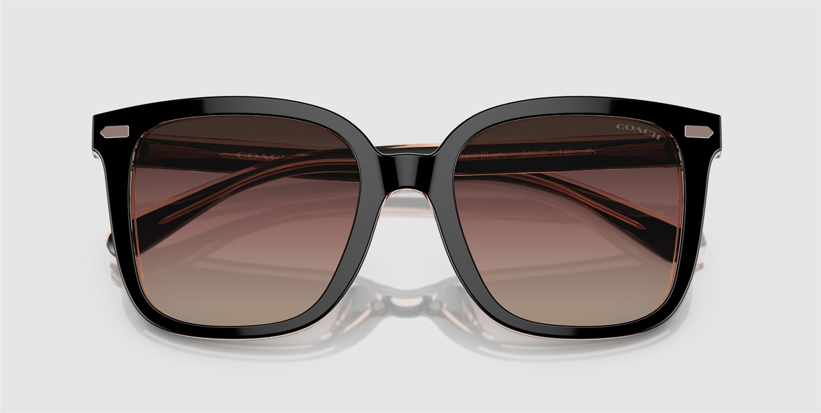 Coach Sunglasses HC8381U 5781E2 Black on Crystal Pink Purple Gradient with Case