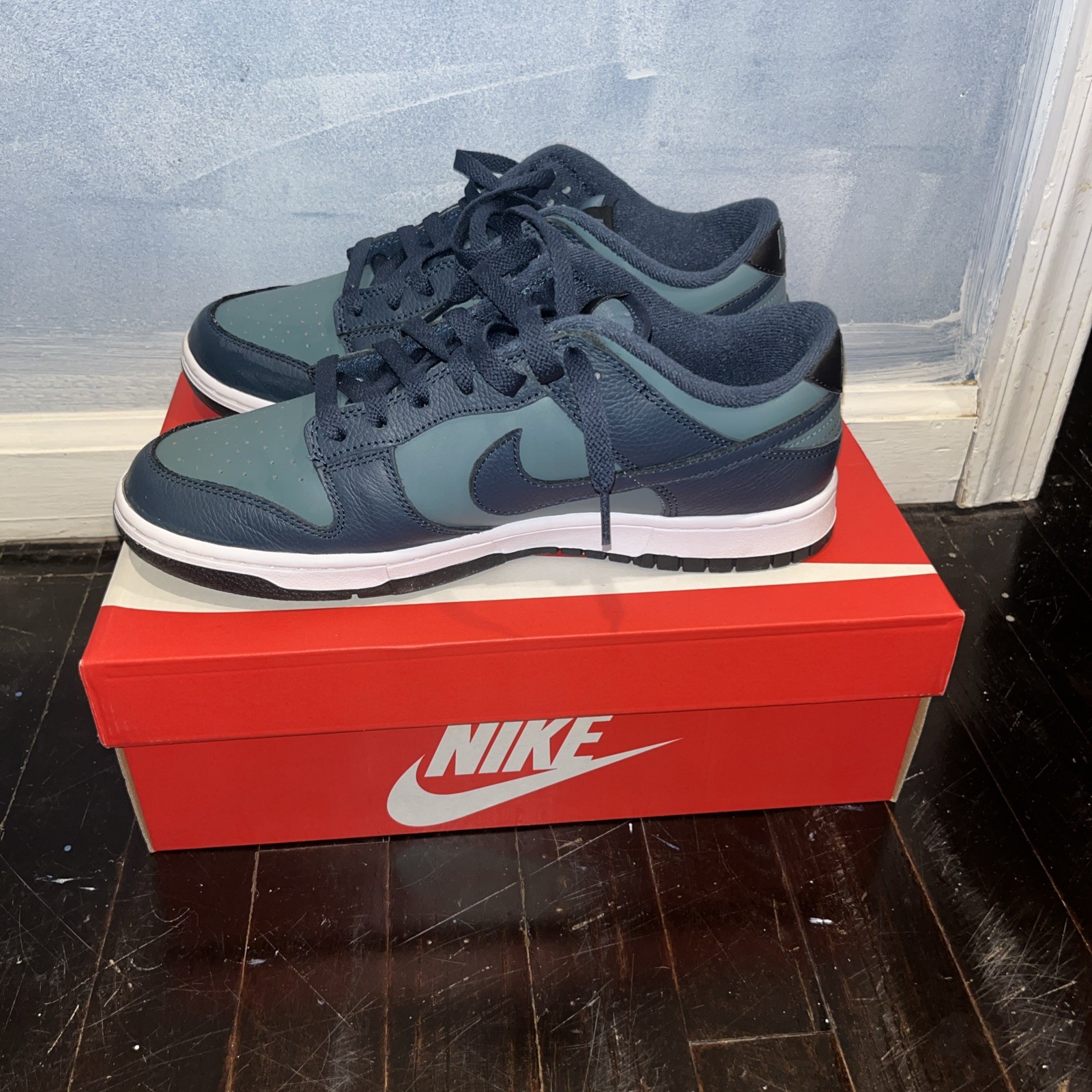 Nike Dunk Low Retro Prm Mineral Slate/armory Navy Sz 10.5