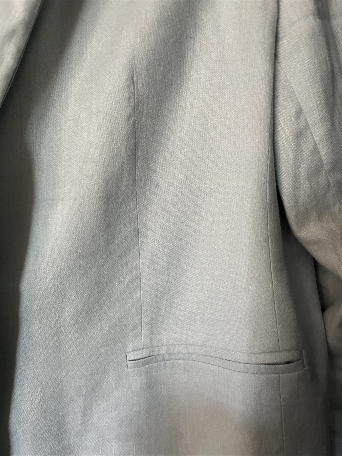 ANN TAYLOR Pale Turquoise THE CUTAWAY LINEN BLEND BLAZER JACKET SZ 14 Petite