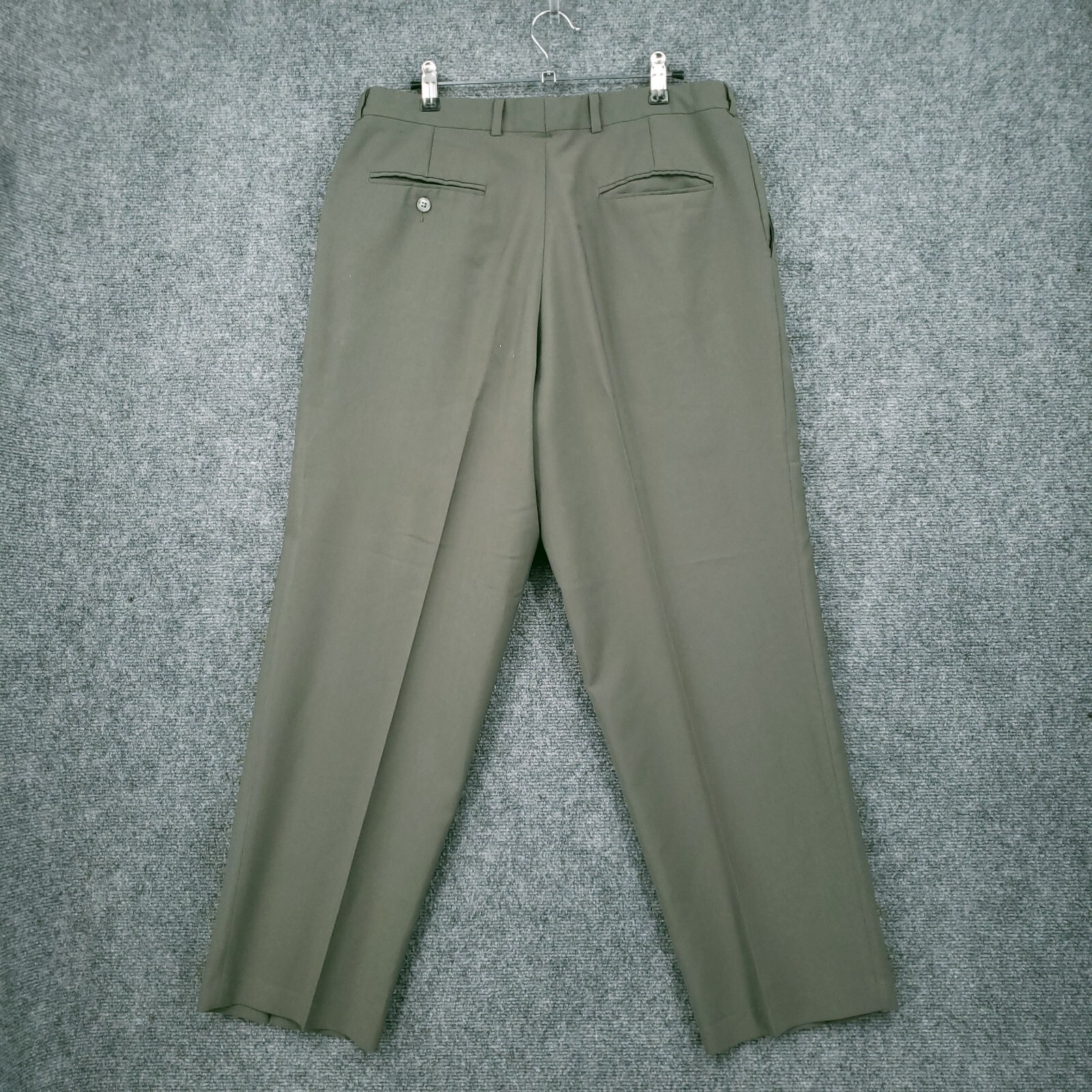 VINTAGE Levis Dress Pants 34×30 Green Travelers Trevira Pleated Straight Trouser
