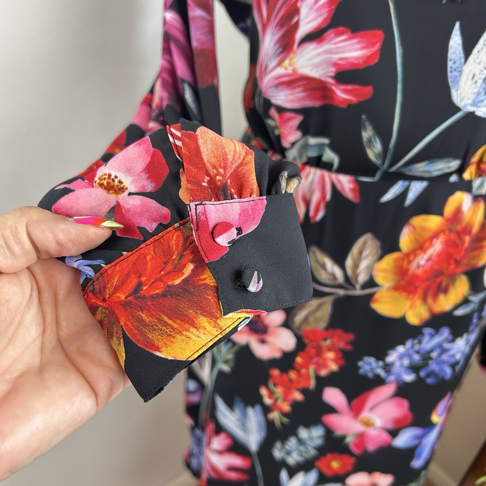 J. Crew Tea Dress Size 10 Multicoloured Floral Midi Length Wedding Races