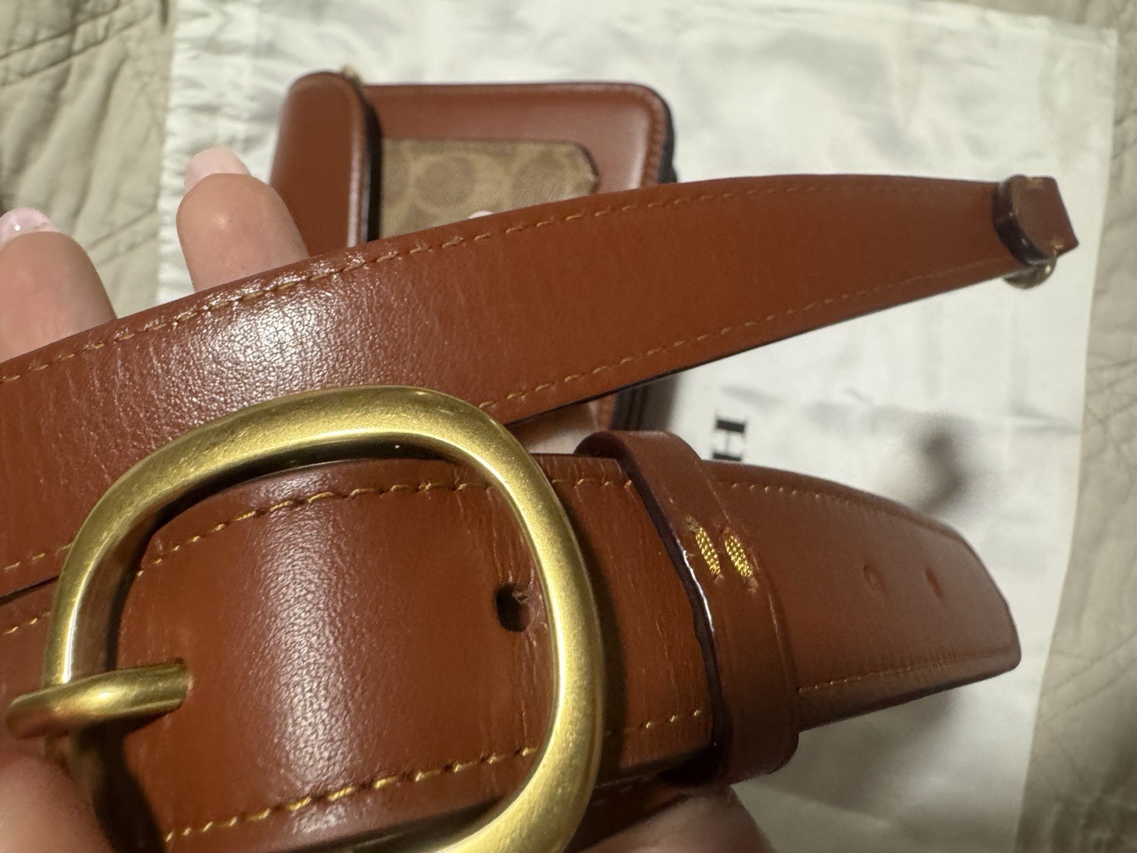 Coach Tabby 26 Shoulder Bag Gold Hardware Logo Buckle Accent Adjustable Strap
